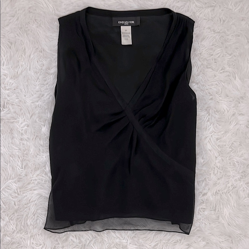 Jones New York Black Sleeveless Blouse